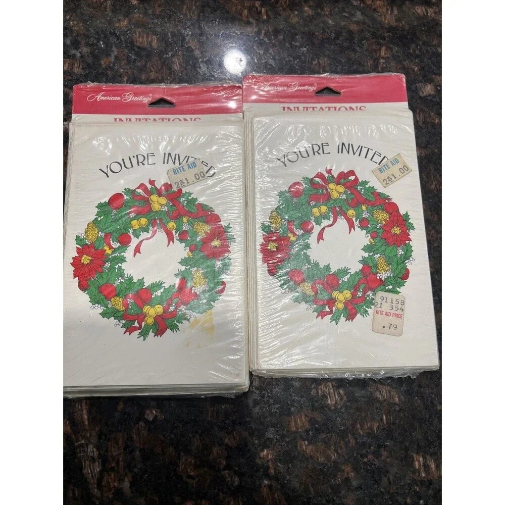 Vintage ︱American Greetings︱Holiday Party Invitations︱Set of 2︱16 Total Cards